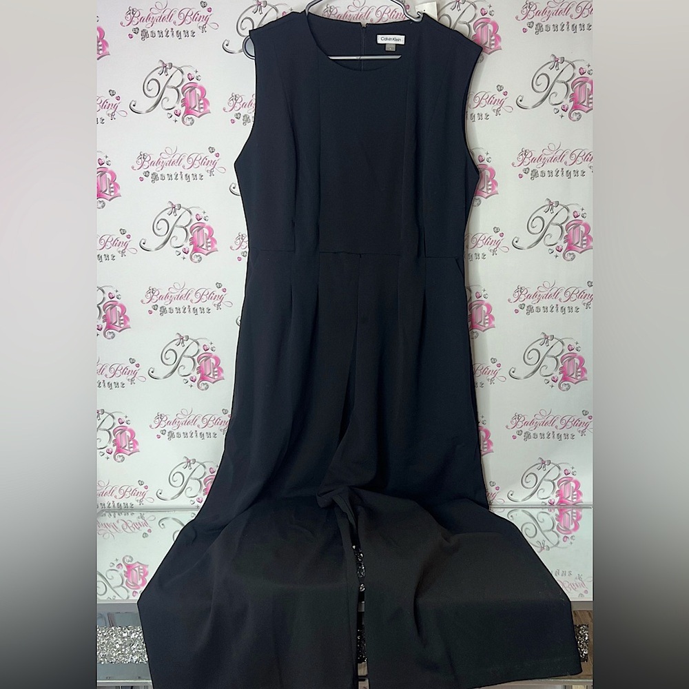 Calvin Klein jumpsuit one piece pant suit black Classic Black Attire